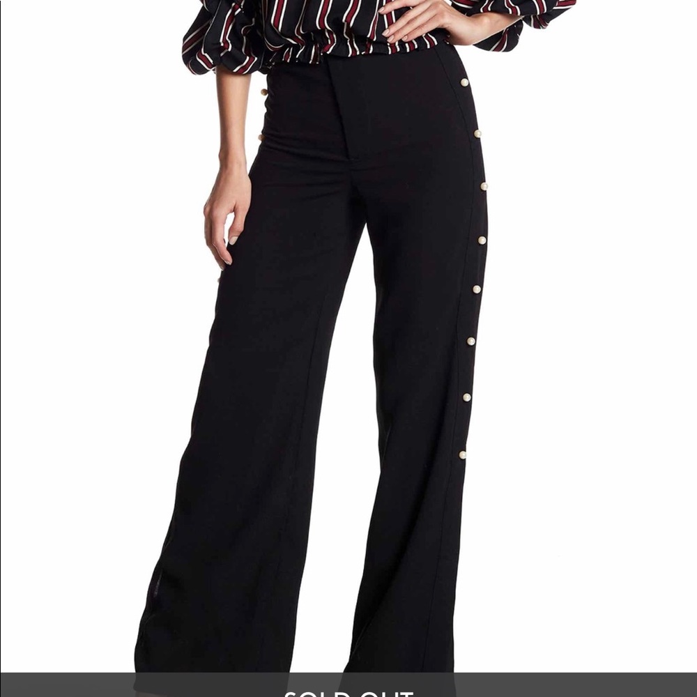 Faux Pearl Accent Pants
